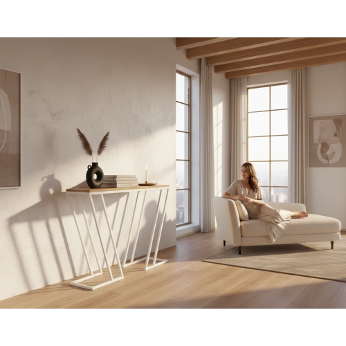 KONSOLA - REGAŁA Z DREWNA LITEGO DĄB OLCHA JESION SKD-382